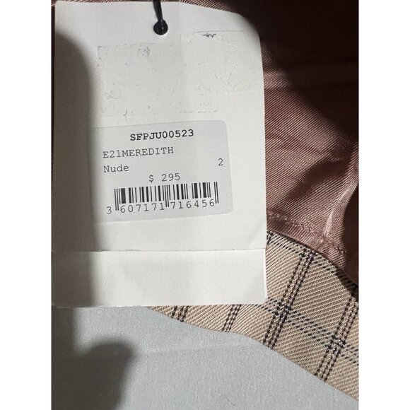 Sandro Paris Skirt Woman's  2 Plaid Meredith Mini Zipper Metallic Thread Preppy - Picture 5 of 10